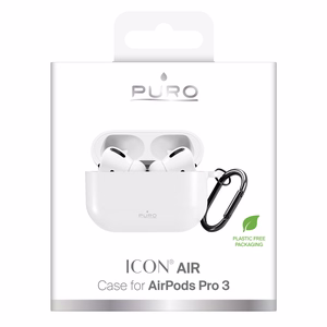 Puro Icon dėklas, skirtas AirPods Pro 3, baltas