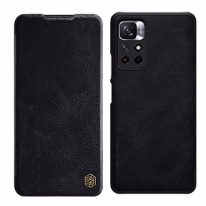 Nillkin Qin dėklas atverčiamas dėklas Xiaomi Redmi Note 11T 5G / 11S 5G / 11 5G (Kinija) / Poco M4 Pro 5G - juodas