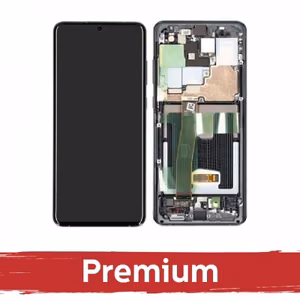 LCD ekranas skirtas Samsung G988 S20 Ultra su rėmeliu / Cosmic Grey / OEM