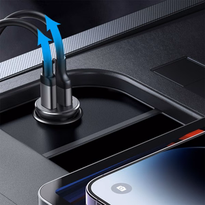 Joyroom JR-CCN05 automobilinis įkroviklis USB-C / USB-A 30W, juodas