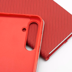 Dėklas telefonui LUNA Book Carbon skirtas SAMSUNG A71 raudonas
