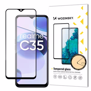 Wozinsky super tough Full Glue Full Glue закалённое стекло на весь экран с Case Friendly Realme C35 чёрная рамка