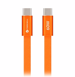 Кабель USB-C — USB-C Forcell F-Energy QC4.0 PD 3A 60W Cafule Flat 1,2 м CCFN23 оранжевый