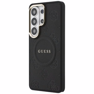 Guess чехол Saffiano Peony Embossed Ring MagSafe Samsung Galaxy S26 Ultra черный