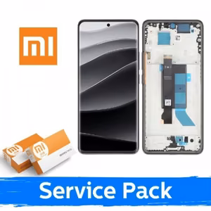 LCD ekranas suderinamas su Xiaomi Redmi Note 14 Pro 5G su rėmeliu / juodas / (Service Pack)