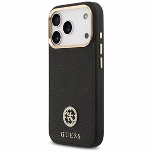 Guess Grūdėtas Strass Logotipas Magnetinis dėklas telefonui iPhone 17 Pro - juodas