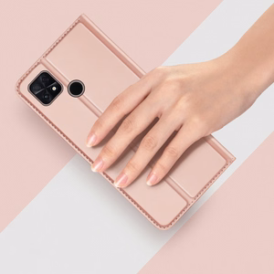 Dux Ducis Skin Pro dėklas telefonui Oppo Reno 8 Pro su atverčiamu dangteliu, kortelių pinigine ir stovu, mėlynas
