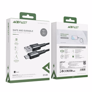 Acefast USB кабель - USB Type C 1.2m, 3A чёрный (C1-04 black)