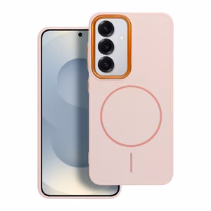 Чехол для Samsung S26 ULTRA Frame Mag Cover совместимый с MagSafe пудрово-розовый