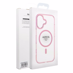 Чехол Samsung S26 ULTRA Frame Clear Hybrid Mag Cover, совместимый с MagSafe, пудрово-розовый