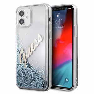 Guess GUHCP12SGLVSBL iPhone 12 mini 5.4" blue/blue hardcase Glitter Vintage Script