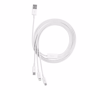 USB кабель 3в1 Baseus Superior Series, USB на micro USB / USB-C / Lightning, 3.5A, 1.5м (белый)