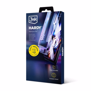 3mk Hardy Hardura 9H LCD grūdintas stiklas su aplikatoriumi, skirtas Apple iPhone 17 Pro Max, juodas (2 vnt.)