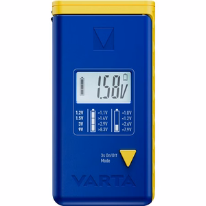 Тестер батареек VARTA с цифровым дисплеем (AA, AAA, Type C, Type D, 9V, кнопочные) 893101111 синий