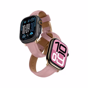 AmazingThing Class Band кожаный ремешок для Apple Watch 45 / 46 / 49 мм - розовый