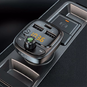 Blavec FM siųstuvas Flash TR-06 MP3, Bluetooth - 2xUSB + Type C - PD 30W (TFMFTR06-B) juodas