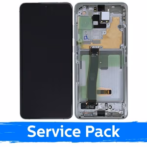 LCD ekranas skirtas Samsung G988 S20 Ultra su rėmeliu / Cloud White / (Service Pack)