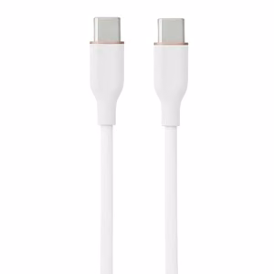 Silicone Cable USB Type-C - Type-C, 60W, (white, 1m)
