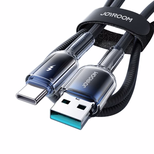 Кабель Joyroom S-A42 Crystal-Clear Series 3A USB-A - USB-C 1,2 м - чёрный