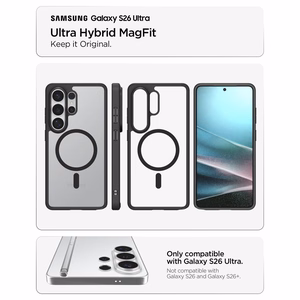 Spigen Ultra Hybrid Mag MagSafe Чехол для Samsung Galaxy S26 Ultra - прозрачный чёрный