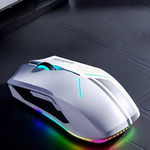 Machenike M721 belaidė žaidimų pelė, 10000 DPI, su RGB apšvietimu, balta
