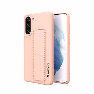 Wozinsky Kickstand Case silikoninis dėklas su stovu Samsung Galaxy S21+ 5G rožinis