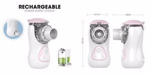 Nešiojamas tinklelinis inhaliatorius FEELLIFE Air Kids, rožinis