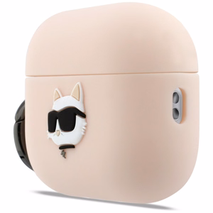 Karl Lagerfeld Silicone Chaupette Head 3D case for AirPods Pro 3 pink