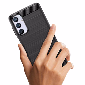 Гибкий чехол с карбоновым узором для Samsung Galaxy M54 Carbon Case - чёрный