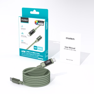 Choetech XCC-1068 PD 60W USB-C — USB-C Кабель с дисплеем 1.2 м — зелёный