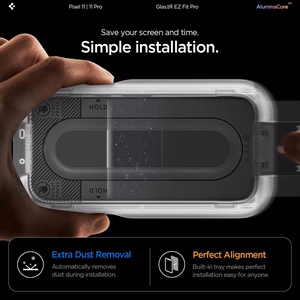 Spigen Glas.tR EZ Fit Pro AC 2-Pack grūdintų apsauginių stiklų komplektas Google Pixel 11 / 11 Pro (2 vnt.)
