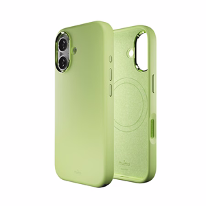 Pure Icon Magnetinis Pro skystas silikoninis dėklas iPhone 17, MagSafe suderinamas, su kameros apsauga ir aliuminio mygtukais - žalias