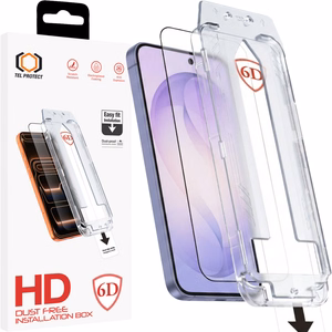 Tel Protect Dust-Free Easy Fit Full Glue 6D grūdintas stiklas skirtas Samsung Galaxy S26 juodas (su piršto atspaudo atrakinimu)