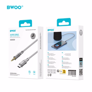 Аудиоадаптер Bwoo (AUX074) USB-C — 3,5 мм 1м серебристый