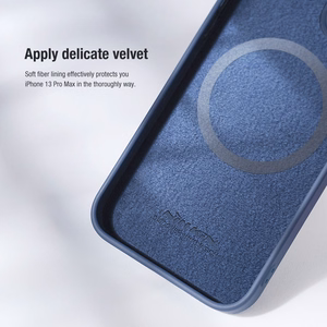 Nillkin CamShield Silky силиконовый чехол для iPhone 15 Plus тёмно-синий