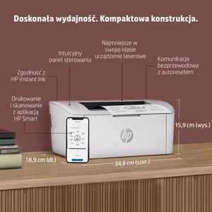 HP LaserJet M110w spausdintuvas, nespalvotas, skirtas mažam biurui, spausdinimas, kompaktiškas