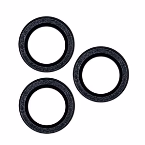 Akinių su lęšiais rinkinys iPhone 12 6,1" juodi blizgučiai (2 vnt.)