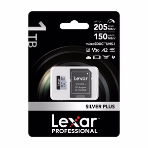 „Lexar High-Performance Silver Plus“ microSDXC atminties kortelė, 1 TB + adapteris