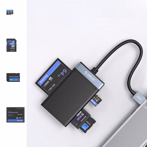 Orico CL4D-A3 USB-A 3.0 SD microSD CF MS 5 Gb/s Memory Card Reader - Black and Silver