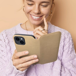 DUAL POCKET knygos tipo dėklas telefonui XIAOMI Redmi Note 13 Pro Plus 5G auksinis