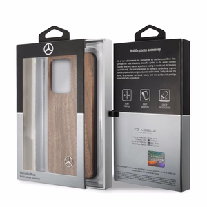 Mercedes Wood Line Walnut dėklas telefonui Samsung Galaxy S20 Ultra – rudos spalvos