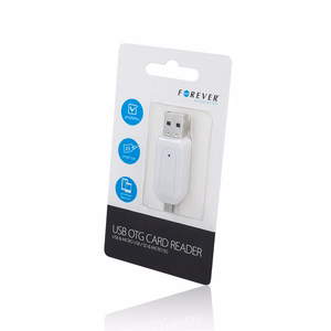 Forever microSD / SD kortelių skaitytuvas USB + microUSB baltas OTG