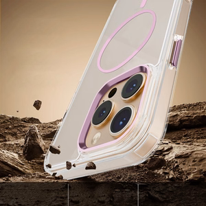 Skaidrus Thin Mag dėklas iPhone 17 Pro 6,3", rožinis
