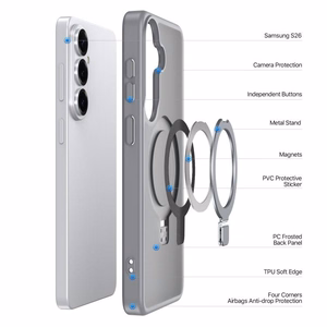 Чехол Dux Ducis Yind с магнитной подставкой для Samsung S942 S26 серый