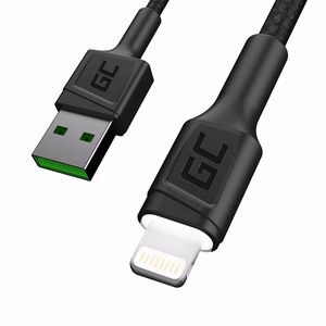 Green Cell KABGC12 USB-A–Lightning laidas, 2 m, juodas