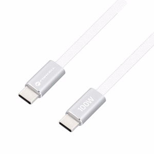 Кабель USB-C — USB-C Forcell F-Energy QC4.0 PD 5A 100W Cafule Flat 1,2 м CCFN23 белый