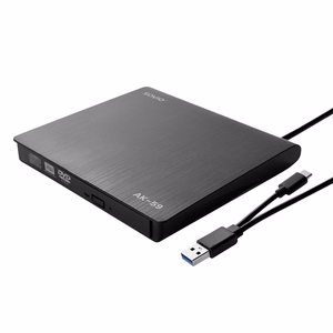 SAVIO AK-59 Išorinis plonas R/RW CD/DVD įrašymo įrenginys - USB-C/USB-A, juodas