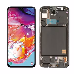 LCD ekranas suderinamas su Samsung A405 2019 A40 juodas su rėmeliu HQ