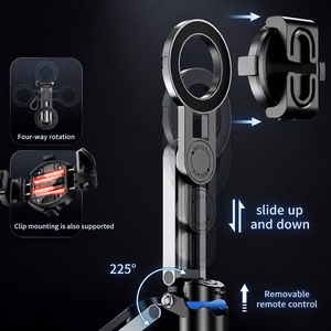 Blavec aliuminė asmenukių lazda Coco PRO Mini P-01 Magsafe Auto pop keturkojis stovas + nuotolinio valdymo pultelis + laikiklis 0,48 metro (SSCPMP01-MQHB048) juoda