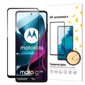 Wozinsky Full Glue Tempered Glass Motorola Moto G200 5G 9H Full Screen Tempered Glass with Black Frame